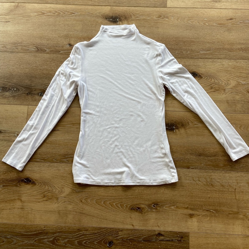 White Mock Turtleneck Shirt